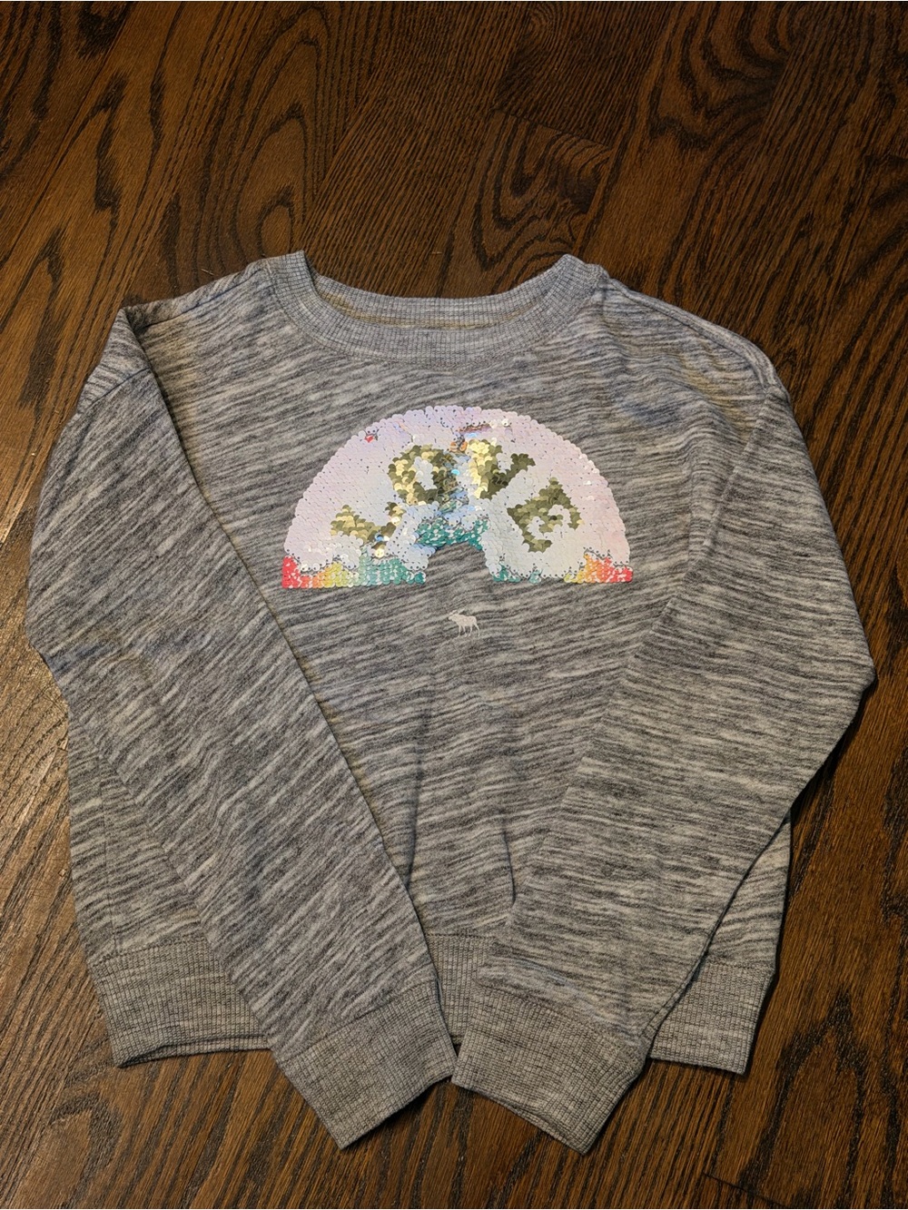 abercrombie kids Grey Sequin Rainbow Sweatshirt
